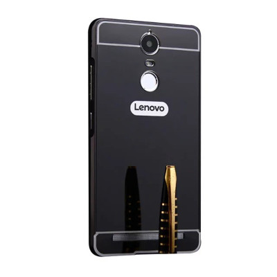 Добави още лукс Бъмпъри за телефони Луксозен алуминиев бъмпър с твърд гръб огледален за Lenovo K5 Note A7020 A48 черен